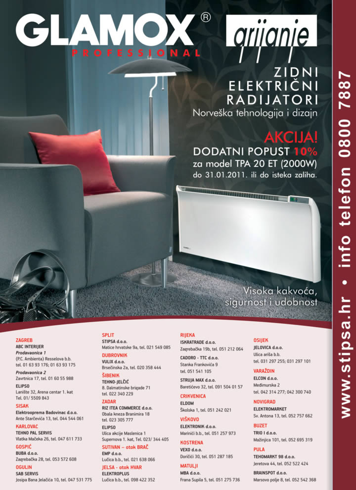 akcija rdijator glamox TPA 10